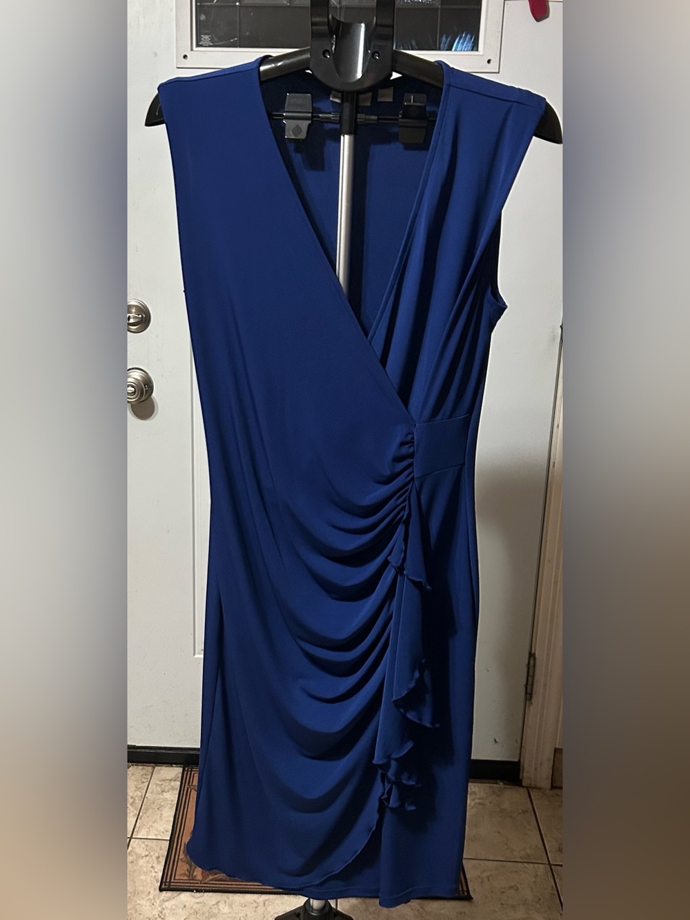 New York & Company Woman’s Royal Blue Draped Wrap Dress